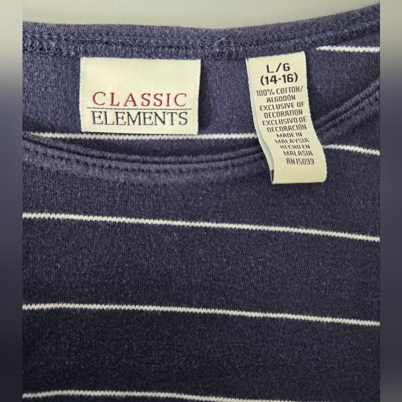 Classic Elements Navy and White Striped Patriotic July 4th Memorial Tee - Picture 6 of 6